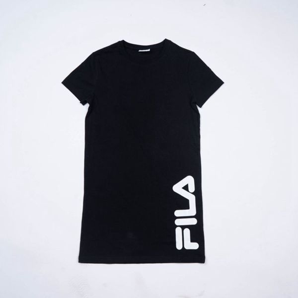 Fila Mono Deckle Girl's T-Shirts - Black,NZ 470-5624